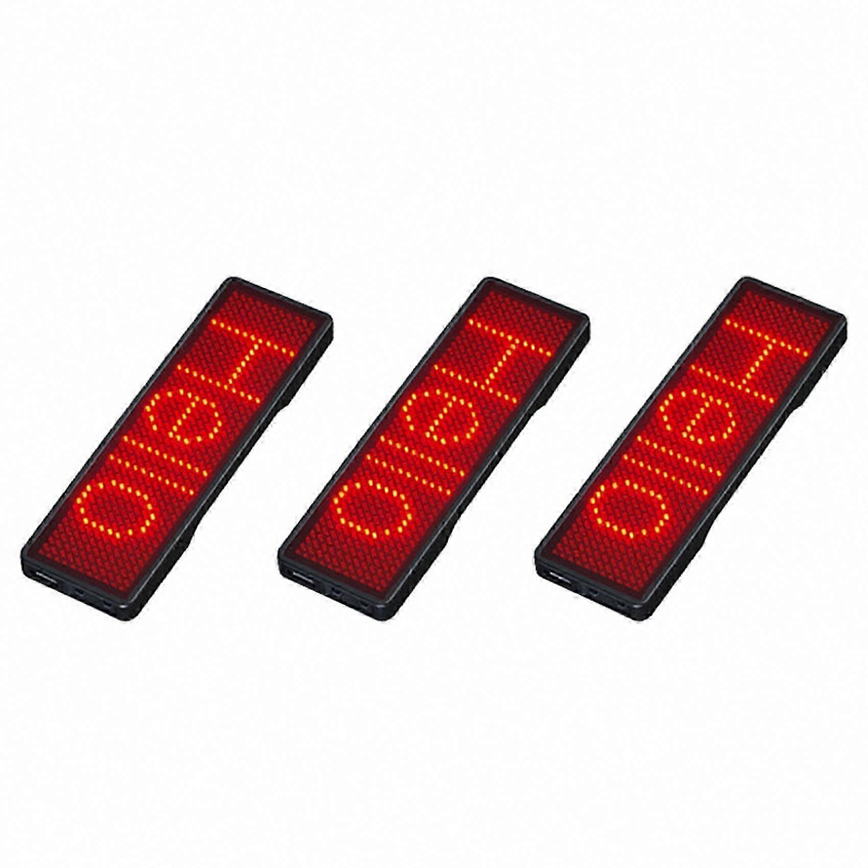 DIY Programmable Scrolling Message Display via Bluetooth, 3X Rechargeable LED Name Badge, Type 2