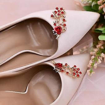 1 para odpinanych klamrowych butów ślubnych na wysokich obcasach klips do butów z kryształu górskiego, DIY buty kwiatowe dekoracja buty weselne Accessories_HMY164
