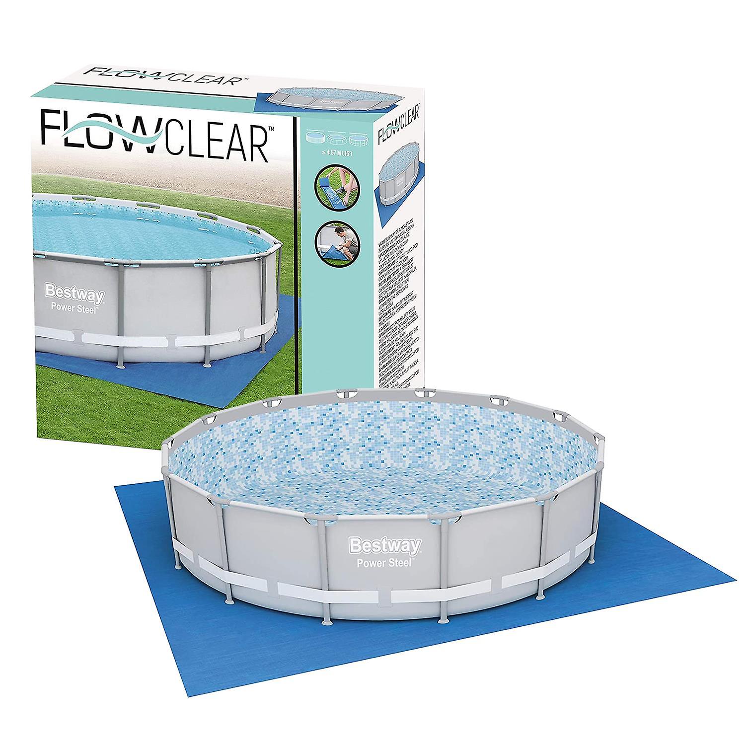 Bestway Flowclear Pool Floor Protector Square Ground Sheet 488x488 cm, Blue