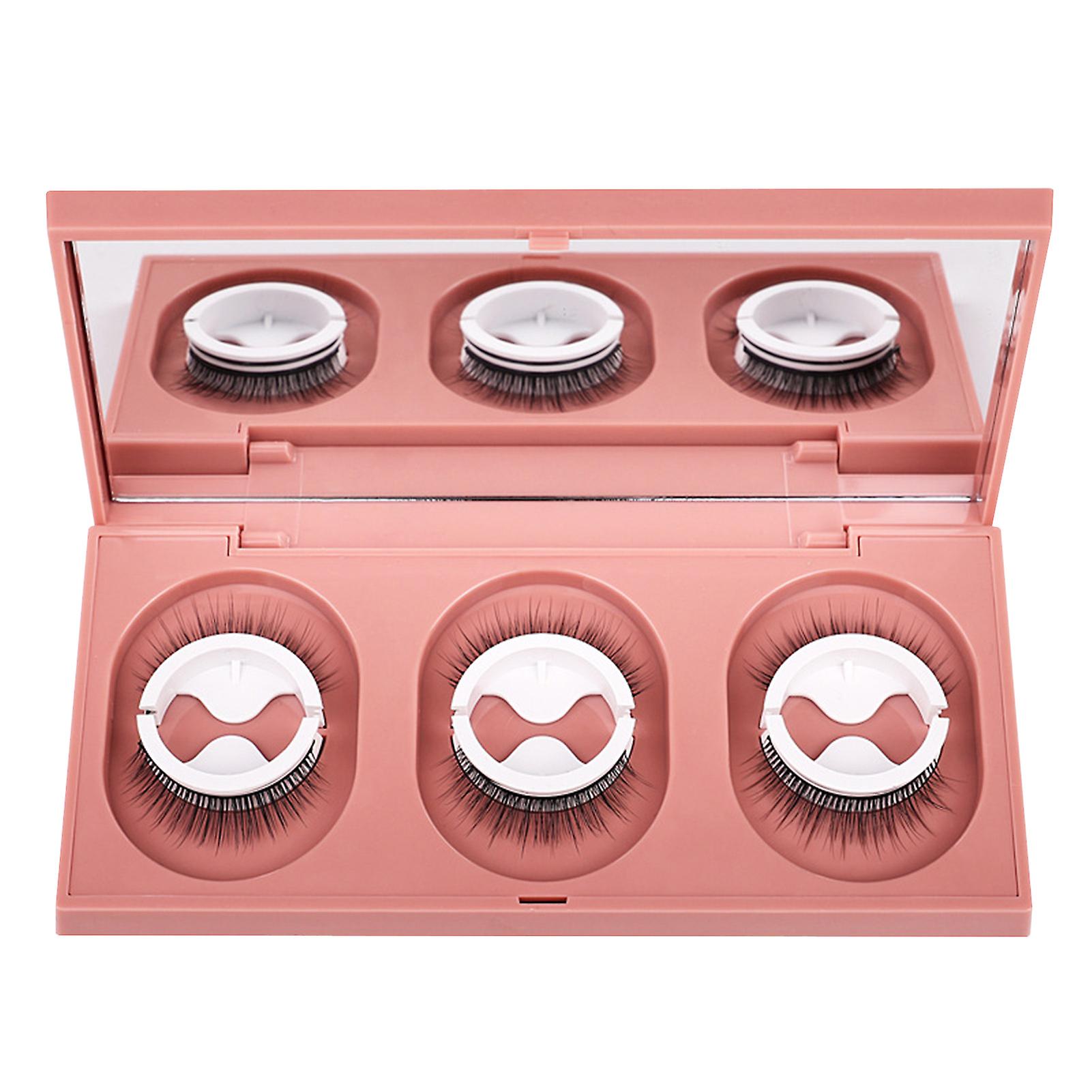 3 Pairs Fake Eyelashes Natural Look Faux Lashes Reusable Makeup Soft Glue-free Self-adhesive False Eyelashes Eyelashes Multipack