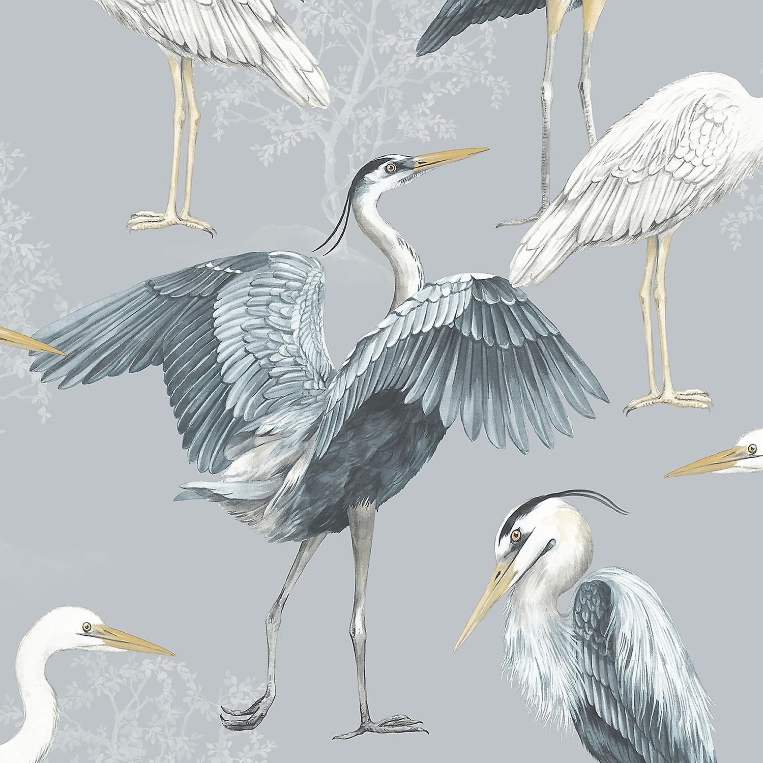 Elegant Homes Heron Blue Wallpaper