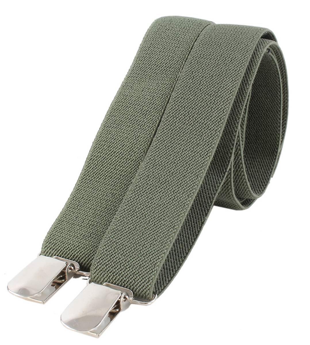 Knightsbridge Neckwear Clip on Braces - Olive