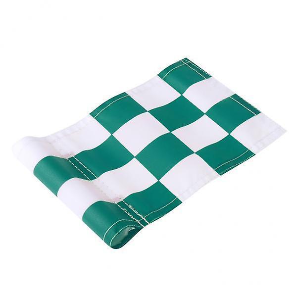 2xGolf Practicing Training Nylon Putting Green Chequered Flag  Green+White