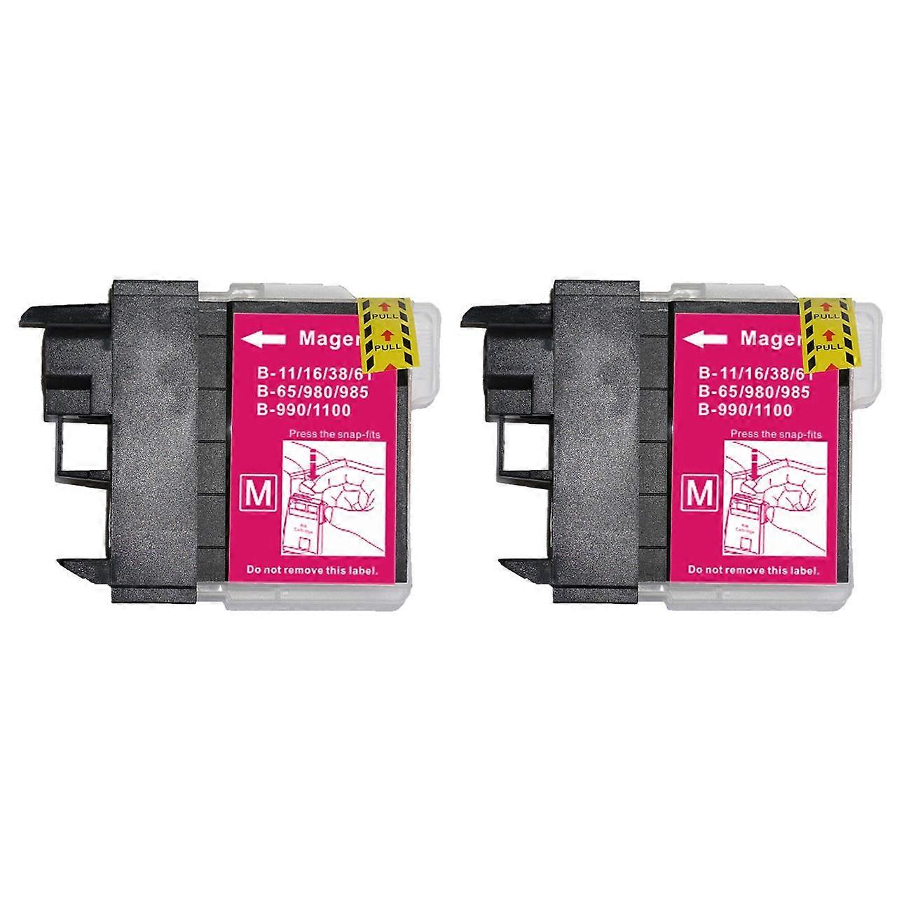 Go Inks Kompatible LC980M & LC1100M Tintenpatrone, 2er Pack, Magenta für Brother Drucker