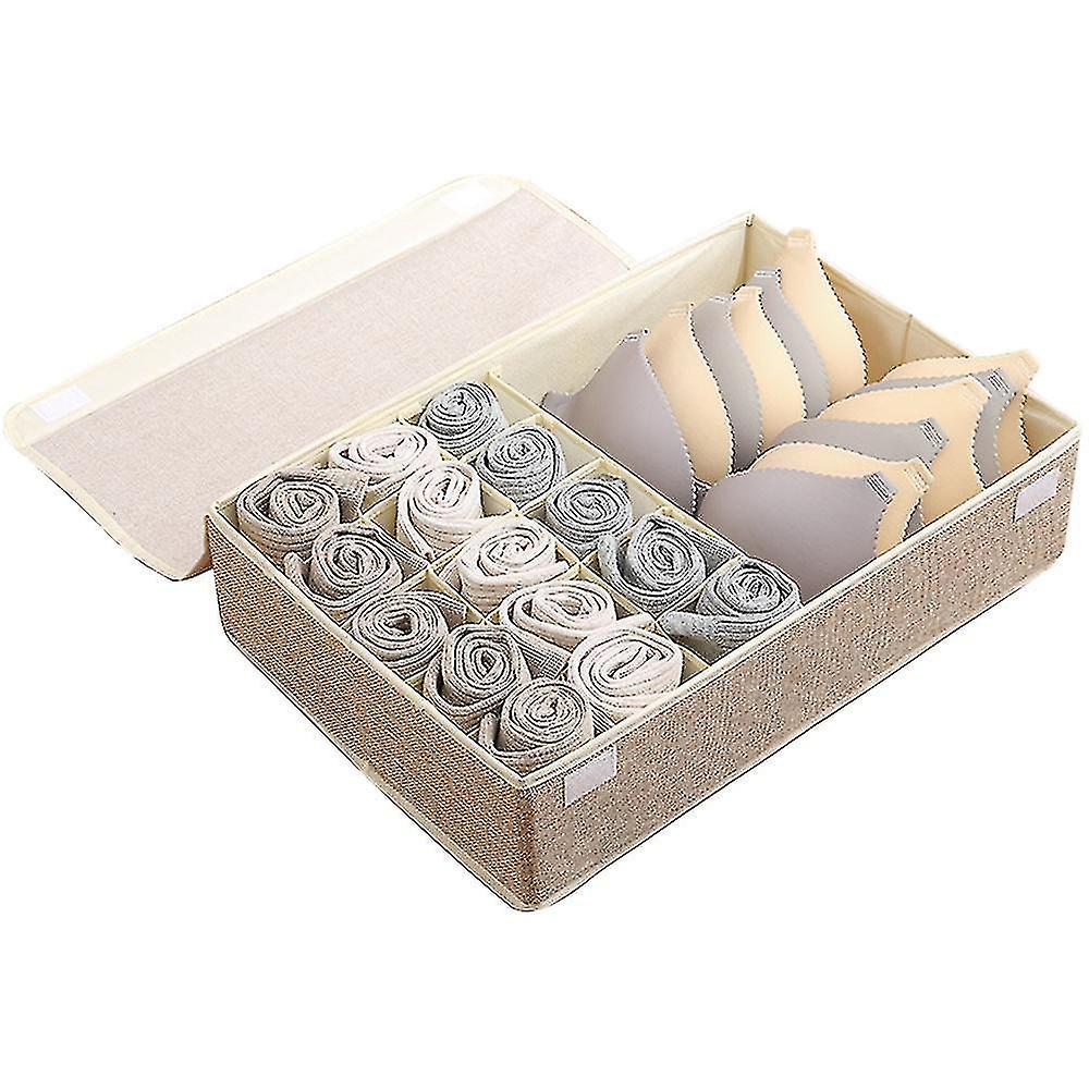 16 Grids Underwear Organizer Drawer Dividers With Lid Foldable