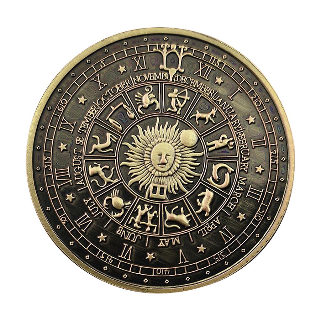 Divination Wishing Coins WEBEEDY Tarot Challenge Coins - 12 PC Sun Moon  Constellation Divination Coins Constellation Wishing Coins