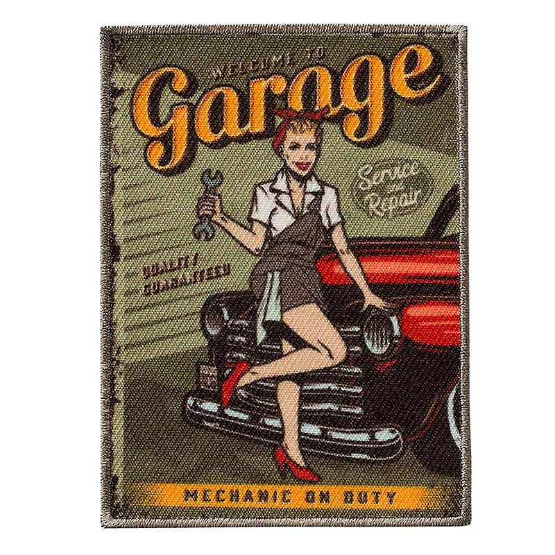 Pin up Girl Vintage Garage - Patch, Iron-on patch, Iron on, Size: 6.3 x 8.6 cm