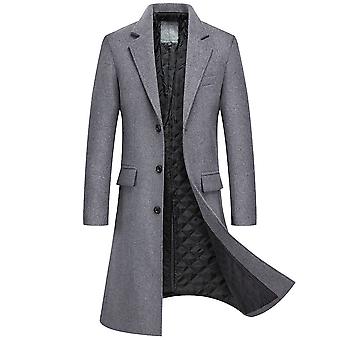 Youthup Mens Long Single Breasted Jacket Wool Blend Coat...