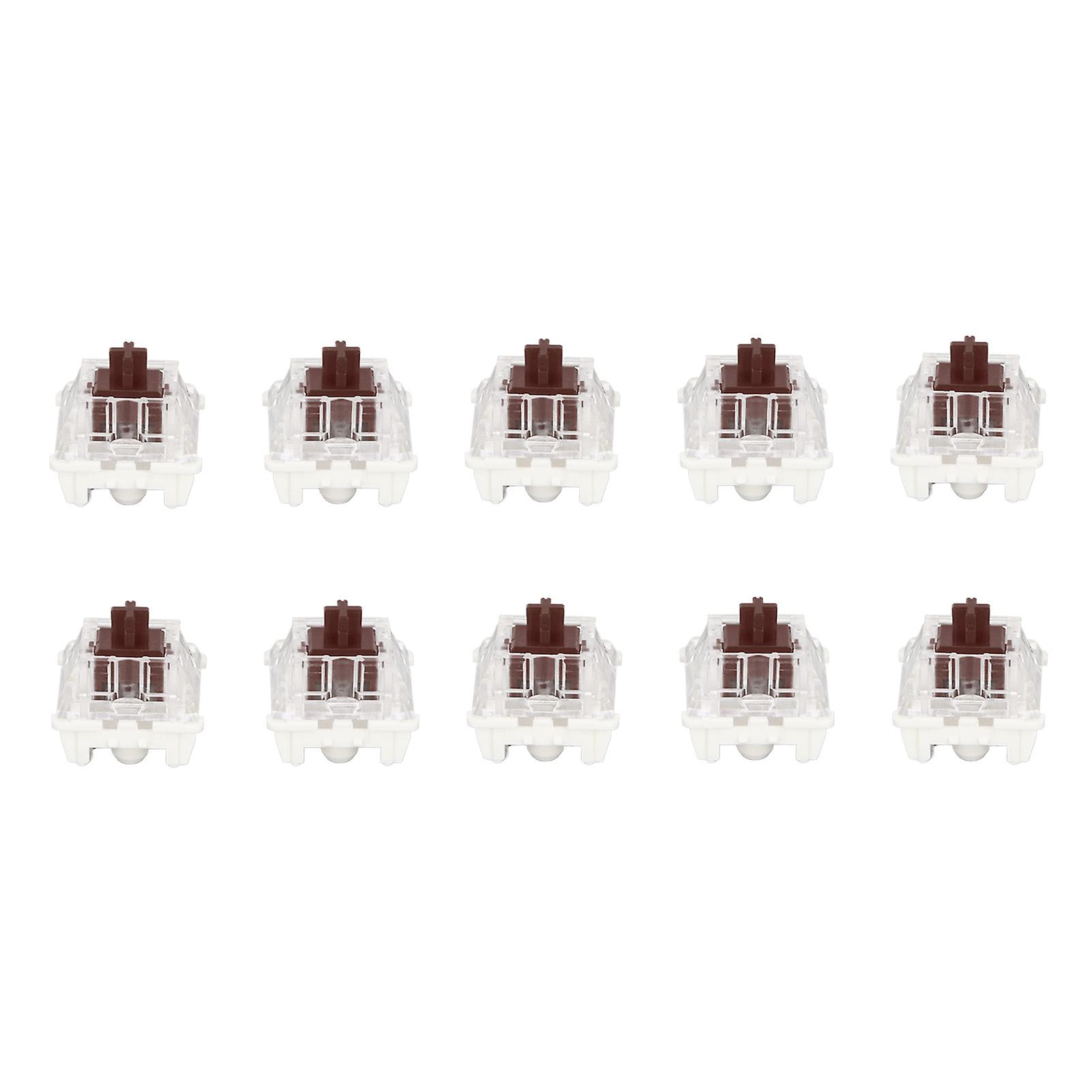 10Pcs Mechanical Keyboard Switch Brown Switch Premium ABS Delicate Structure Long Service Life Mechanical Switches
