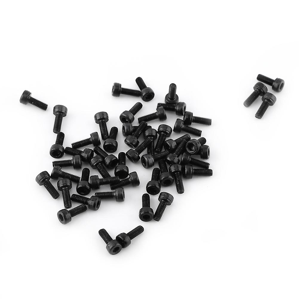 M3 Black Hex Socket Cap Head Screws Fully Threaded 8mm Length, 50pcs Metric Machine Bolts for Electronics and DIY Projects