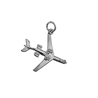 Silver 24x29mm Aeroplane Pendant or Charm