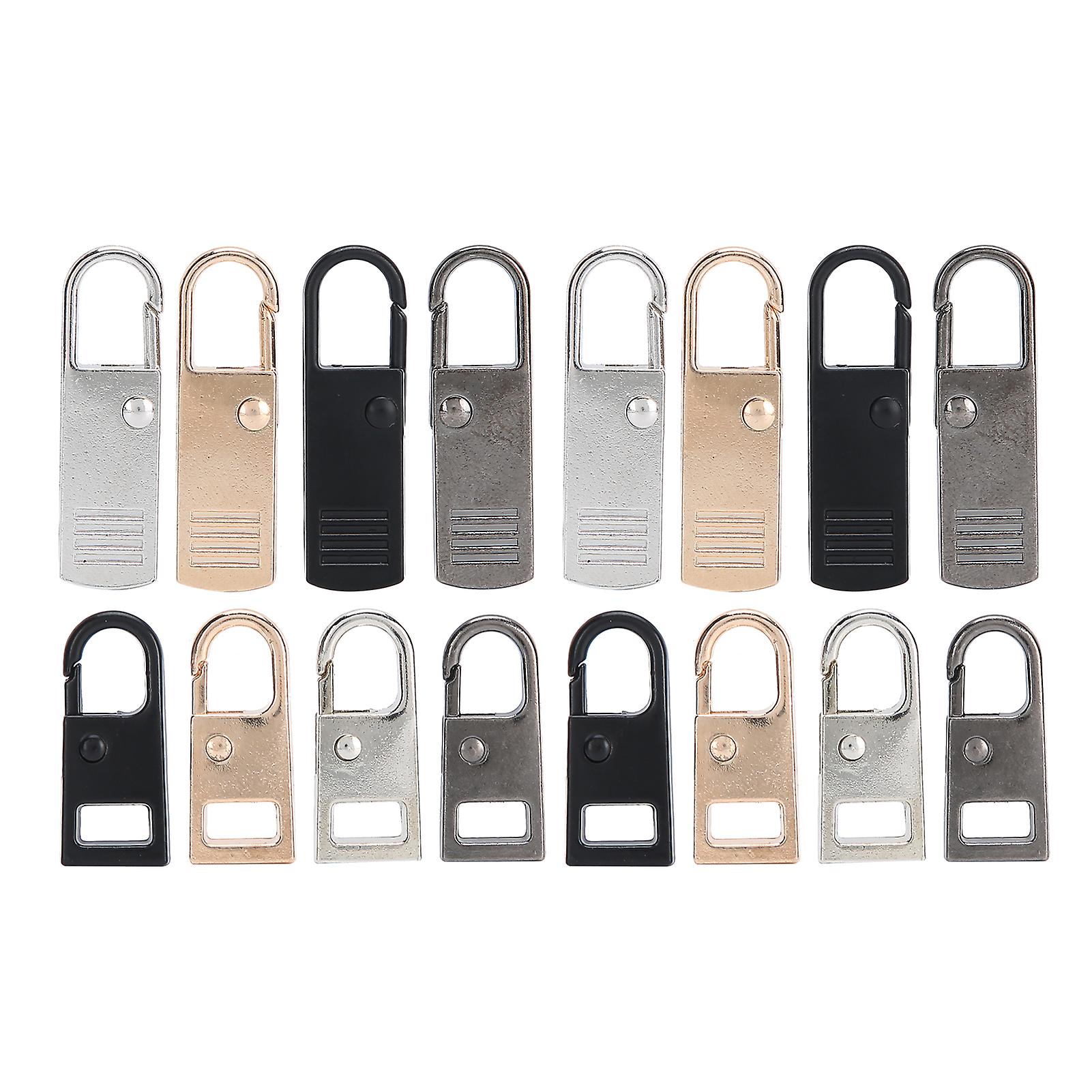 16Pcs Zipper Pull Tab Replacement SpringLoaded Detachable Extension Handle for Suitcase
