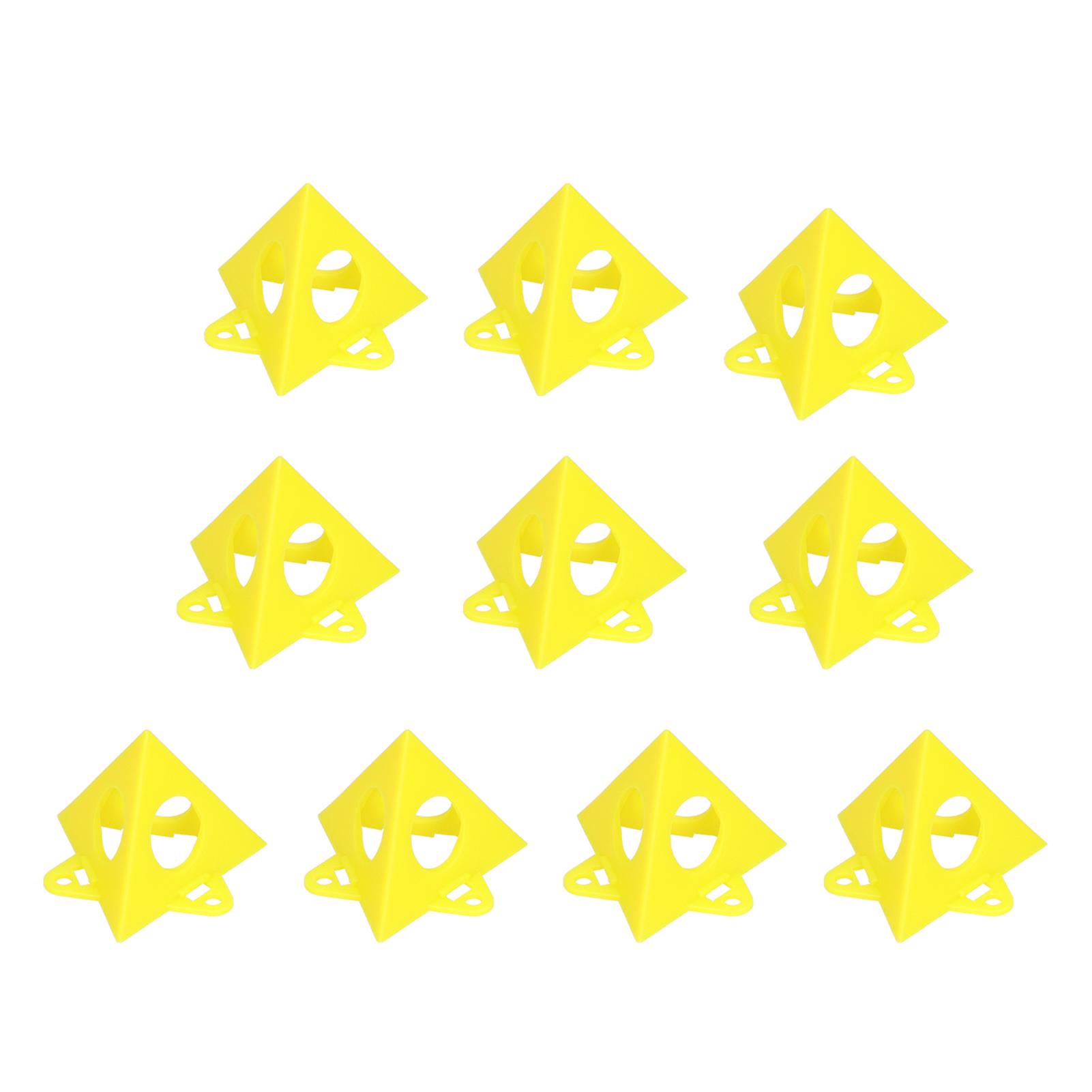 DEWIN 10PCS Woodworking Paint Stand - Frame Paint Pad Holder - Triangle Plastic Pad Foot Support - Yellow Wood Paint Stand for Picture Frames