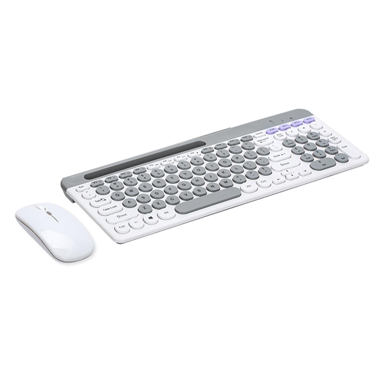 Dual-mode Wireless Keyboard & Mice Combo 2.4G BT5.0 Membrane Keyboard BT 3-Channels Can C Connect Fo