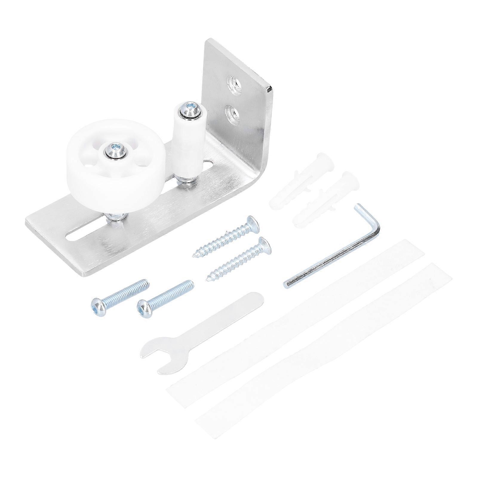 Stainless Steel Barn Door Floor Guide, Floor Roller Guide Kit, Silver Hardware Accessory