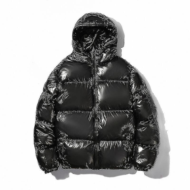 Hooded Shiny Puffer Jackets Winter Coats For Men