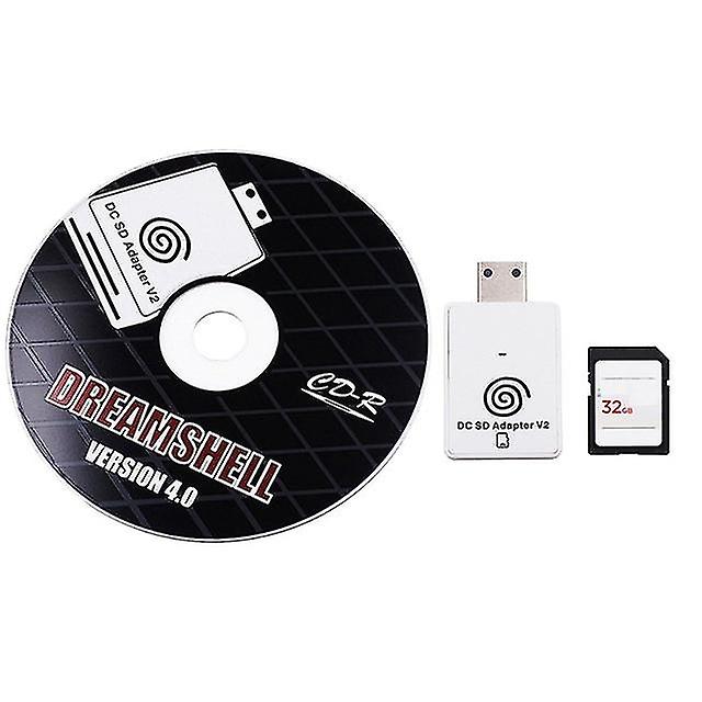 Sd Card Reader Adapter+cd With Dreamshell Boot Loader For Dc Dreamcast Game Console+32gb Sd Card With Dc Games