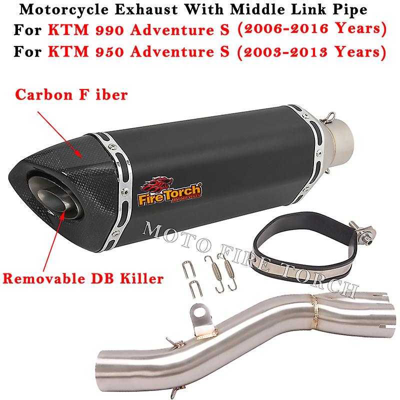 Motorrad Auspuff Moto Escape modifizierte Kohle faser Schall dämpfer Middle Link Pipe DB Killer für ktm 950 990 Adventure s 2003-2016