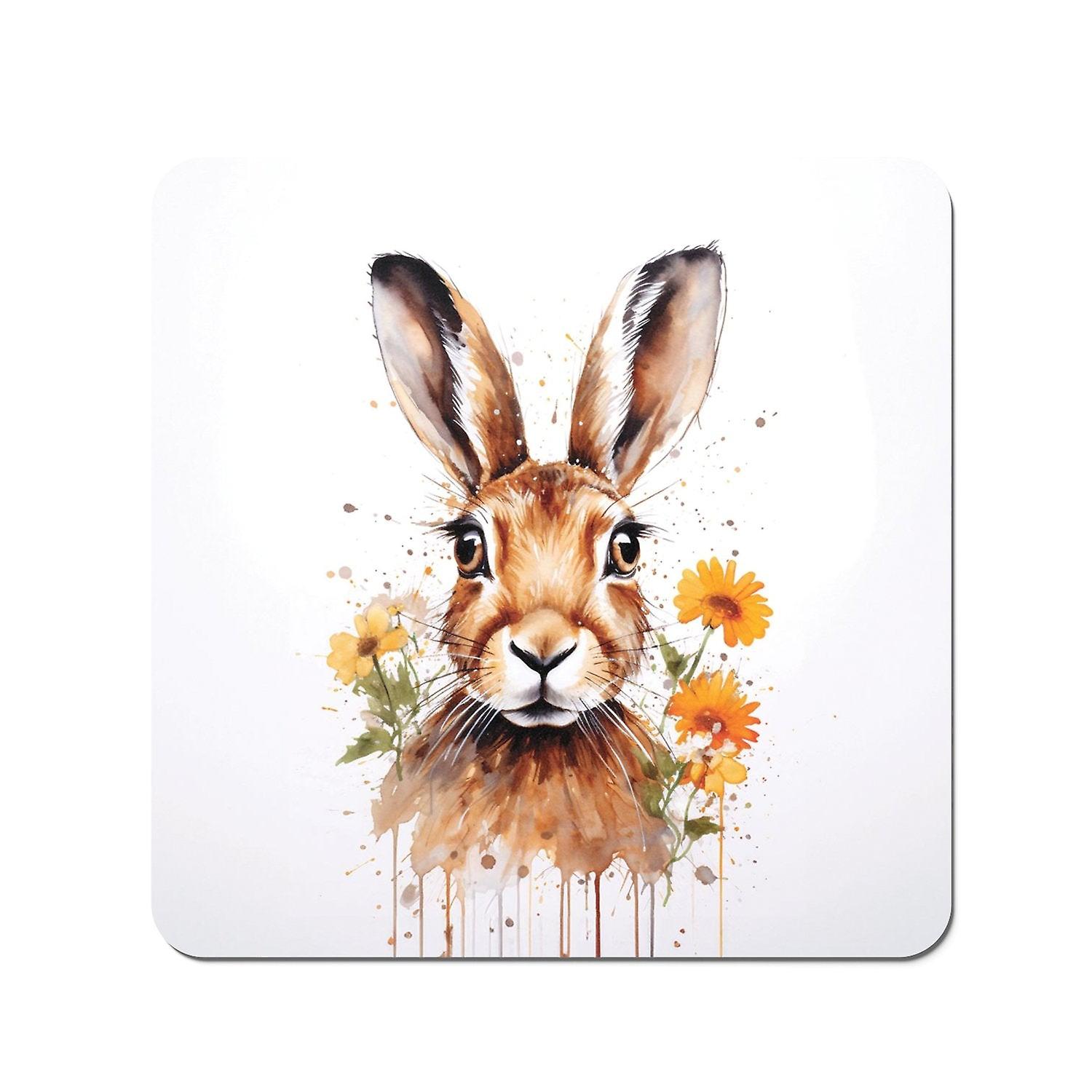 Watercolour Hare And Daisies Coasters