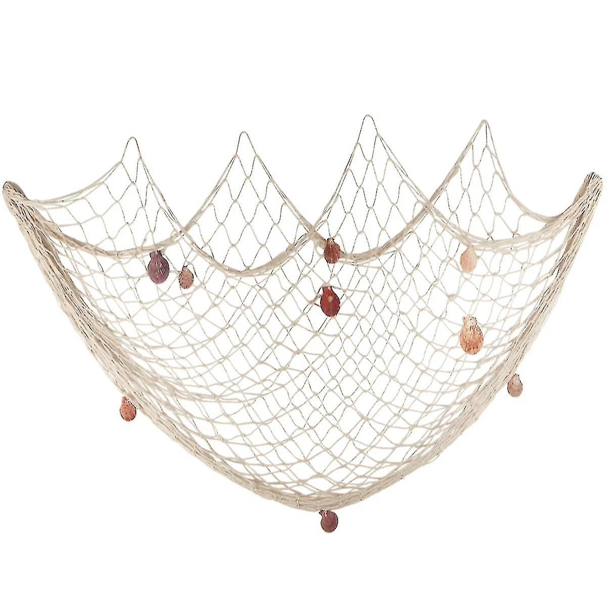 Natural Shell Fishing Net Decoration Nautical Fishing Net Beach Theme Fishing Net Wall Hanging