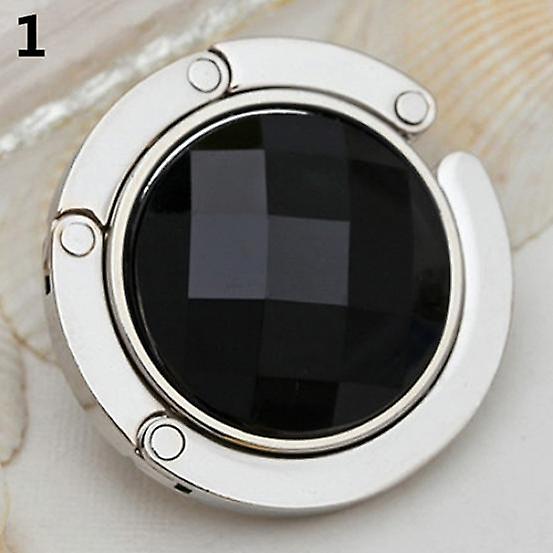 Foldable Handbag Purse Hanger Convenient Table Hook Hang Round Rhinestone Holder