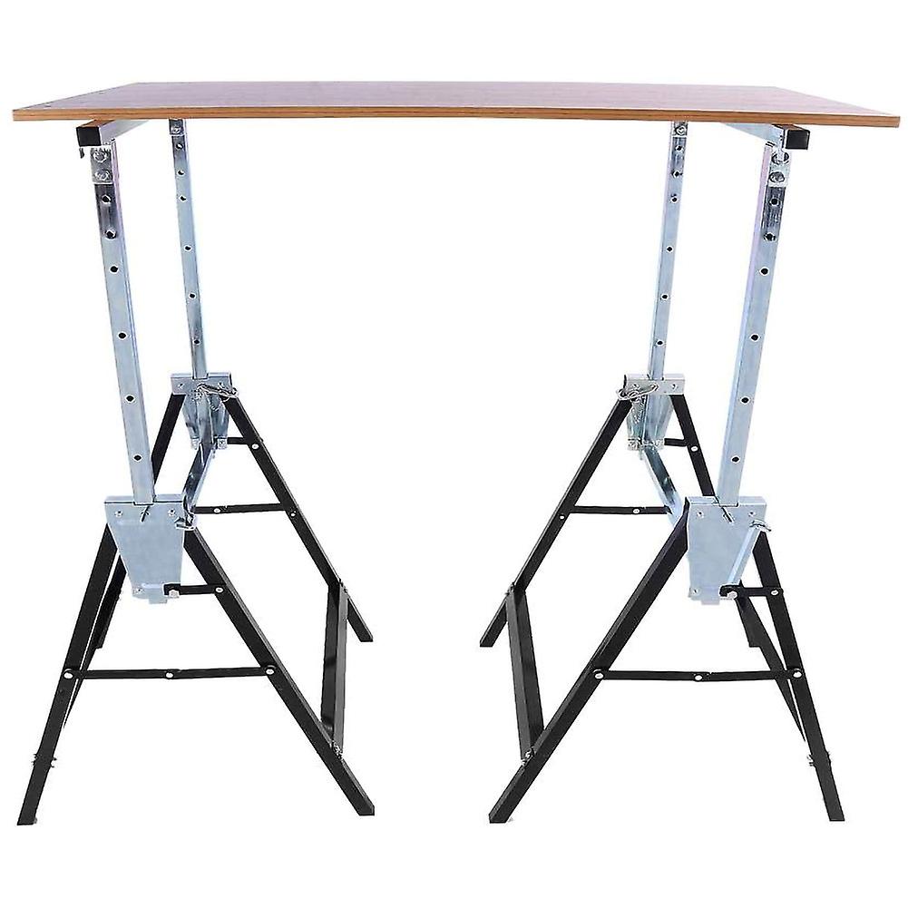 2 Telescopic Trestle Builders Carpenter Work Bench Saw Horse Tools Folding