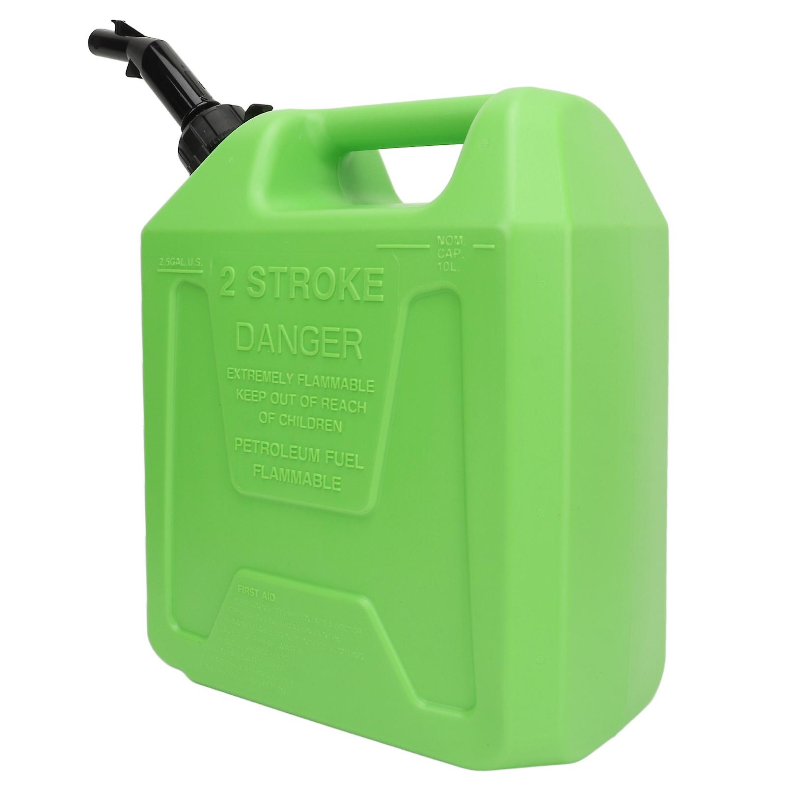 10L Portable Gasoline Tank with Static-Free Shockproof Design and Auto Shutdown for RV, Camper, SUV, and Speedboat - Green