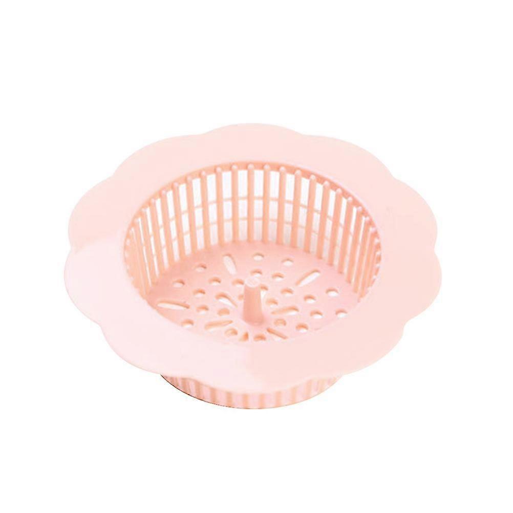 Plastic Mesh Sink Strainer Flower Shaped Round Basket Strainer for Kitchen Bathroom (Random Color) Z
