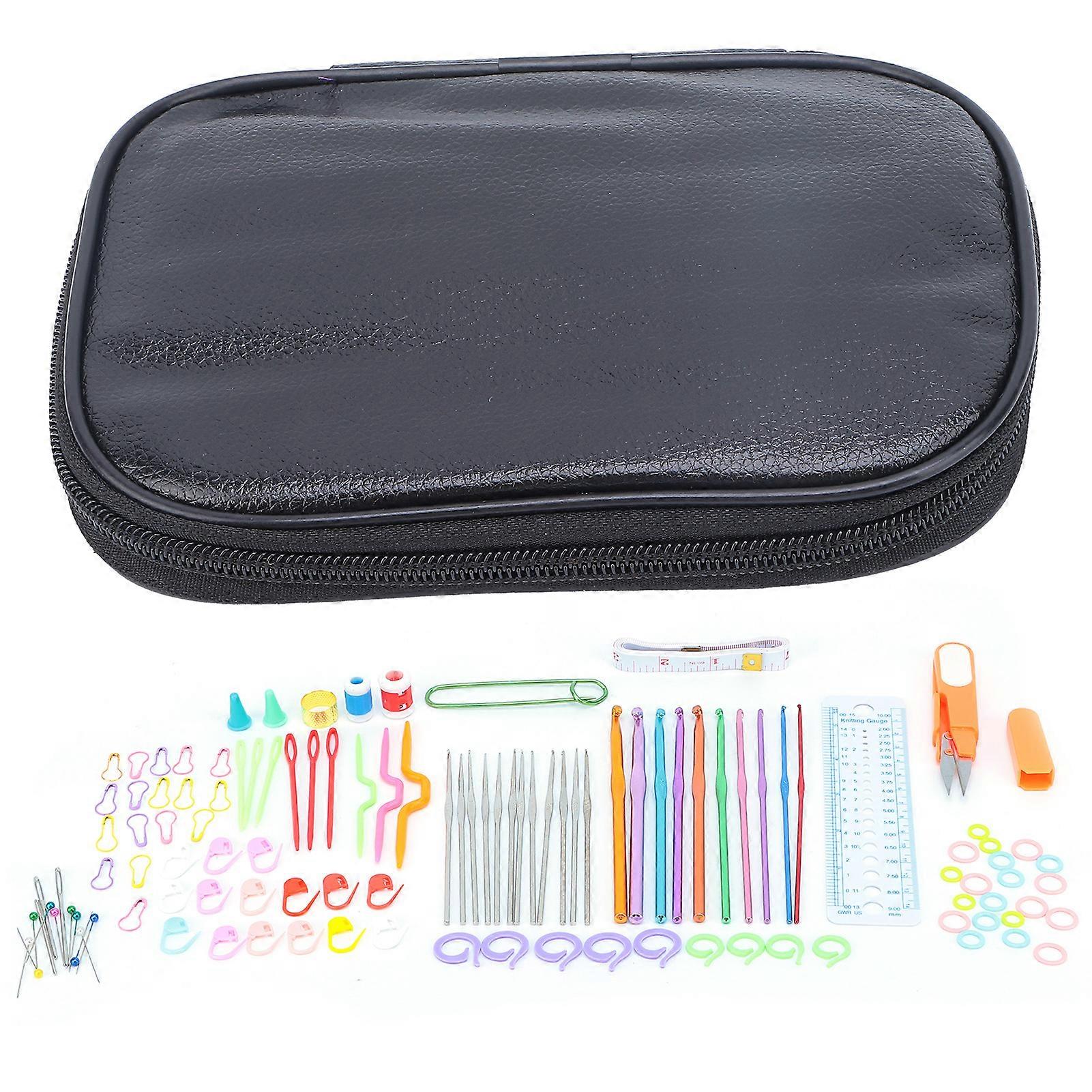 100 Pcs Crochet Hooks Set Diy 22 Crochet Set With Small Accessories For Knitting Enthusiasts Beginners Pink