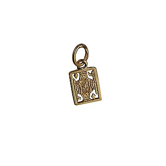 9ct Gold 11x9mm King Playing Card Pendant or Charm
