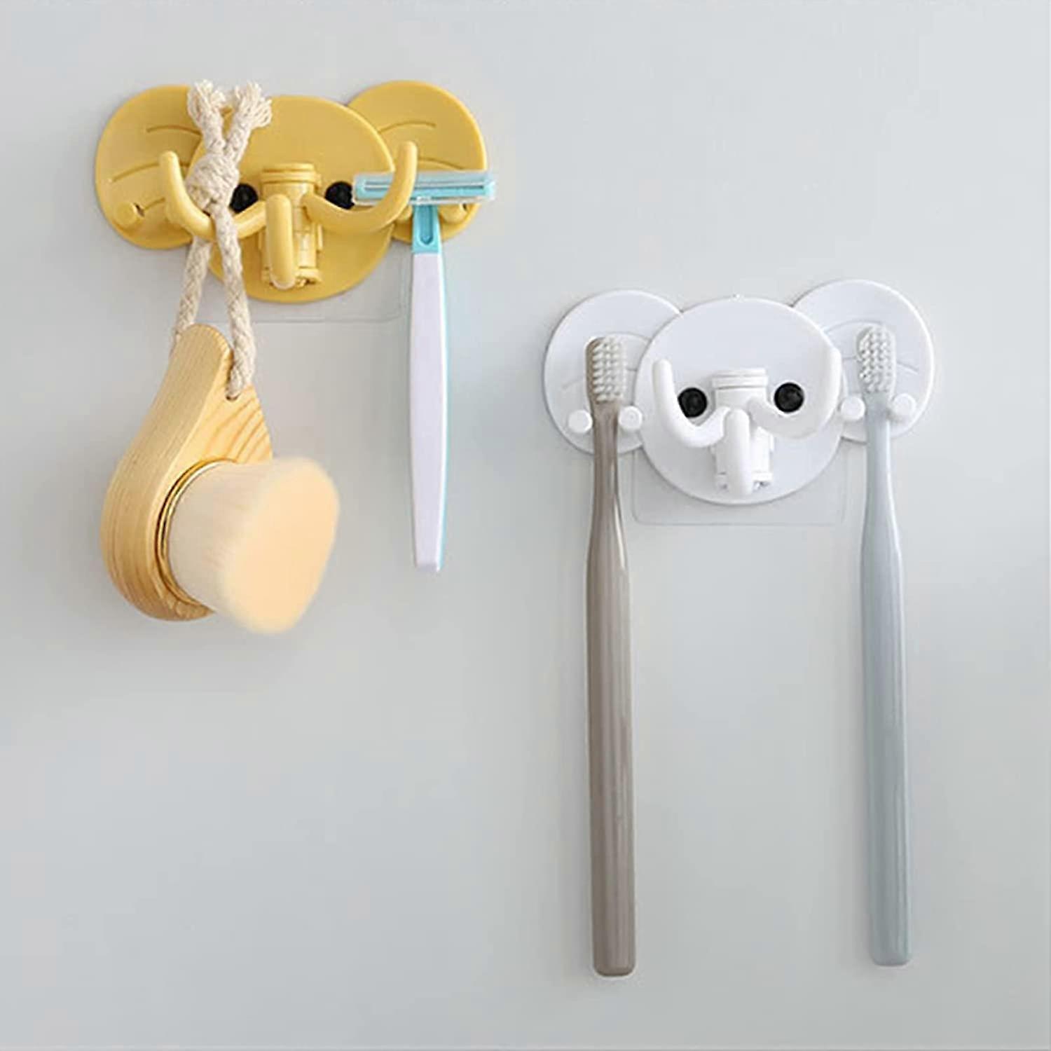 Swivel Hook Toothbrush Holder Multi-Function Wall Storage Hook, Power Plug Socket Holder, Razor Holder, 2pcs