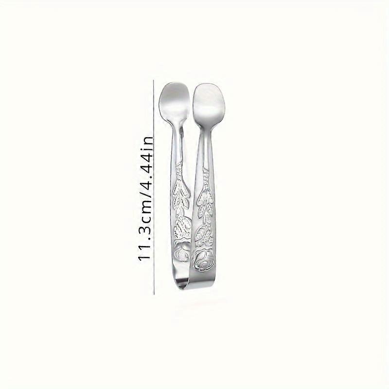 304 Stainless Steel Rose Pattern Square Sugar Clip Mini Food Clip Bar Ice Tongs Ice Clip Bar Tool Kitchen Tool Party Tool For Bar, Restaurant Eid Al-A