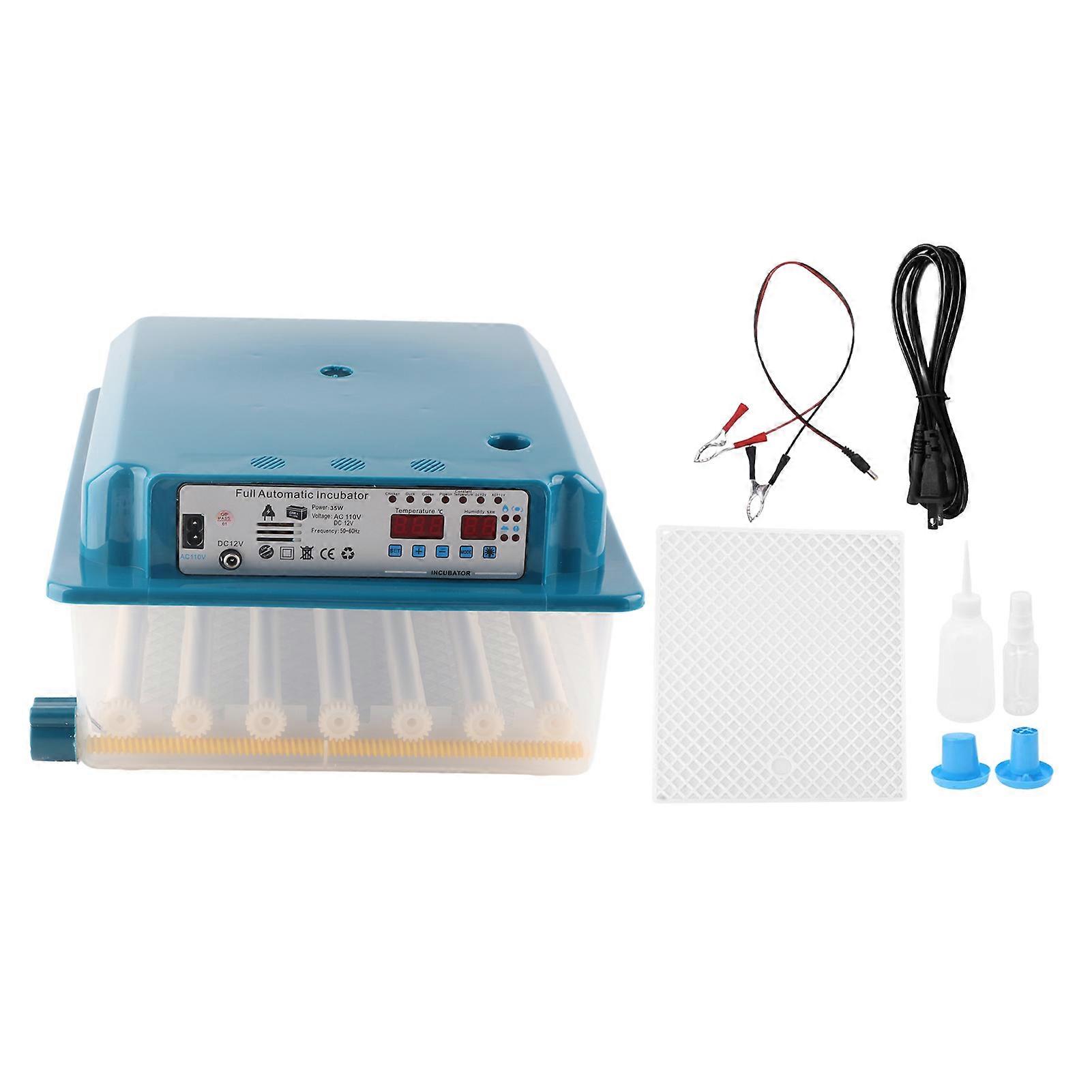 36 Eggs Incubator ABS Digital Poultry Hatching Machine with Automatic Temperature Control Dual Electric System for Chickens Goose Duck Blue US Plug 11
