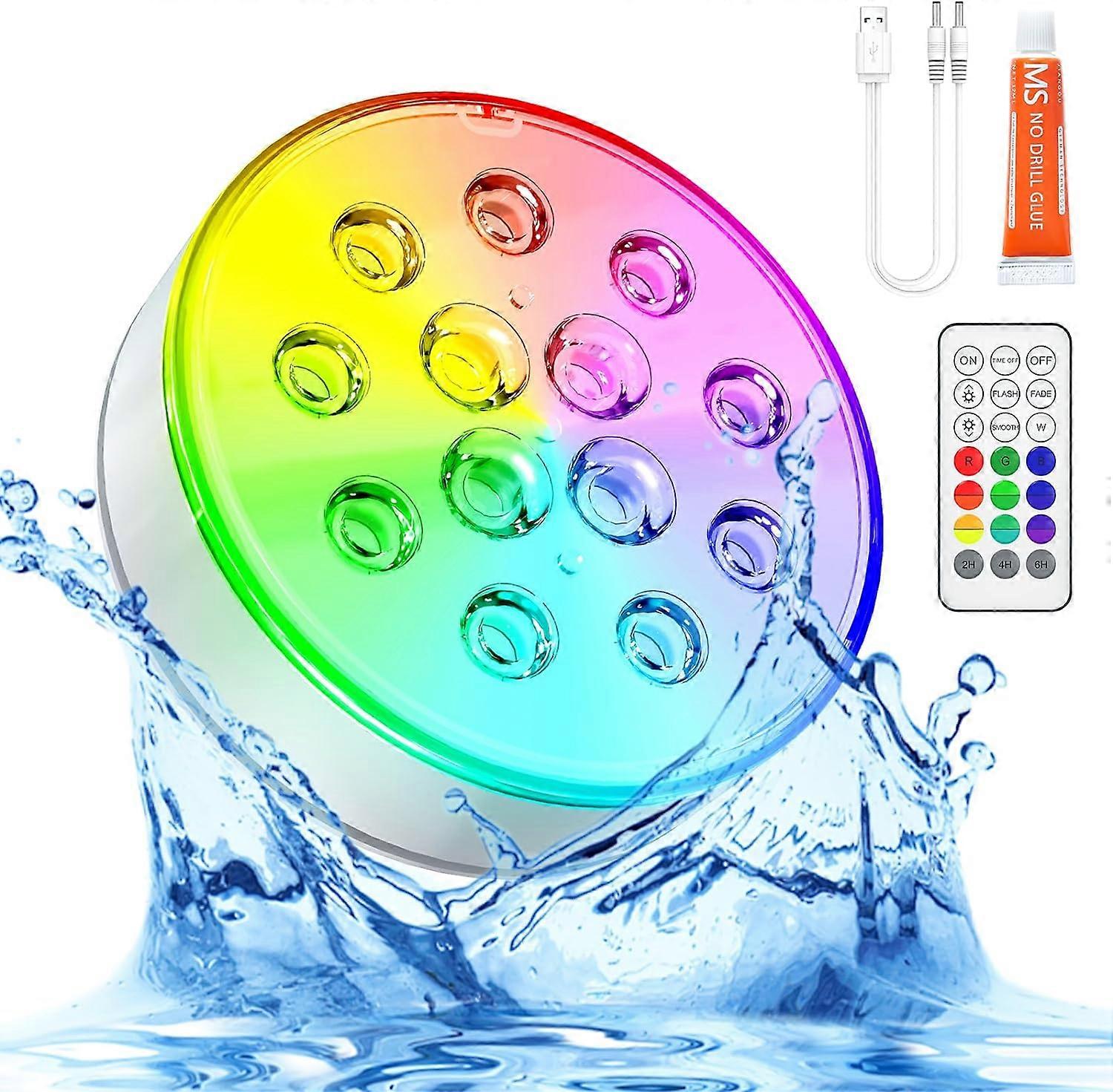 Pool Lights, Upgraded Rechargeable Submersible LED Lights