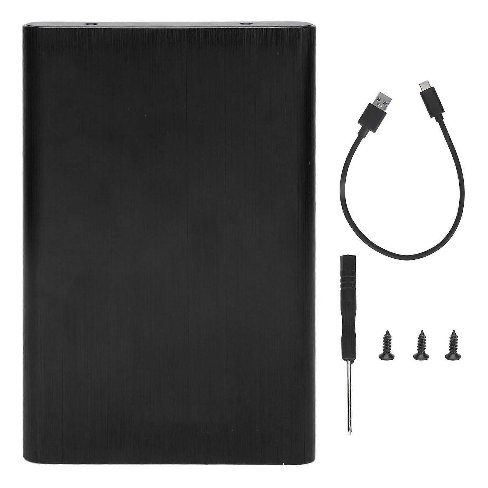 2.5 Inch SATA HDD Enclosure Type C 10Gbps High Speed Portable Hard Drive Case with LED Indicator Black