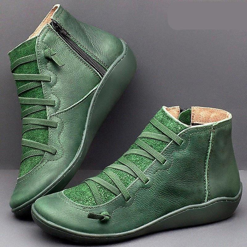 Femmes Pu Bottines en cuir