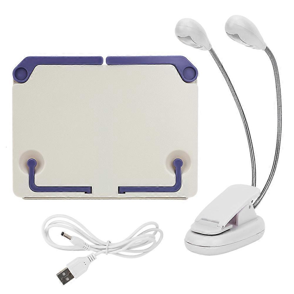Portable Folding Music Score Holder Music Sheet Stand Clip On Lamp Reading Light