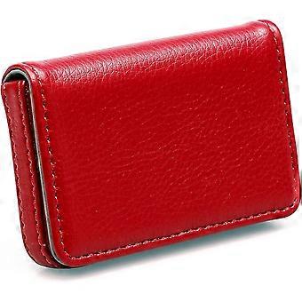Minimalistisches Business-Kreditkartenetui aus Leder mit magnetischem Einsatz - Rot, Rot, Slim Fit