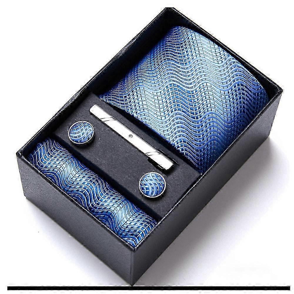 Men's Tie Set Woven Tie Handkeref Cuff-hb4