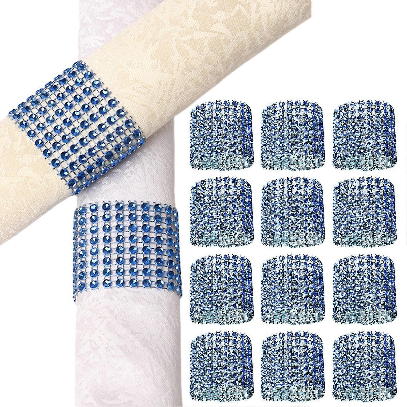 50 Pcs Serviette Boucle Brillant Strass Rond De Serviette Réutilisable Attache Ruban Porte-Serviette pour Mariages Fêtes Home Decor QingHai