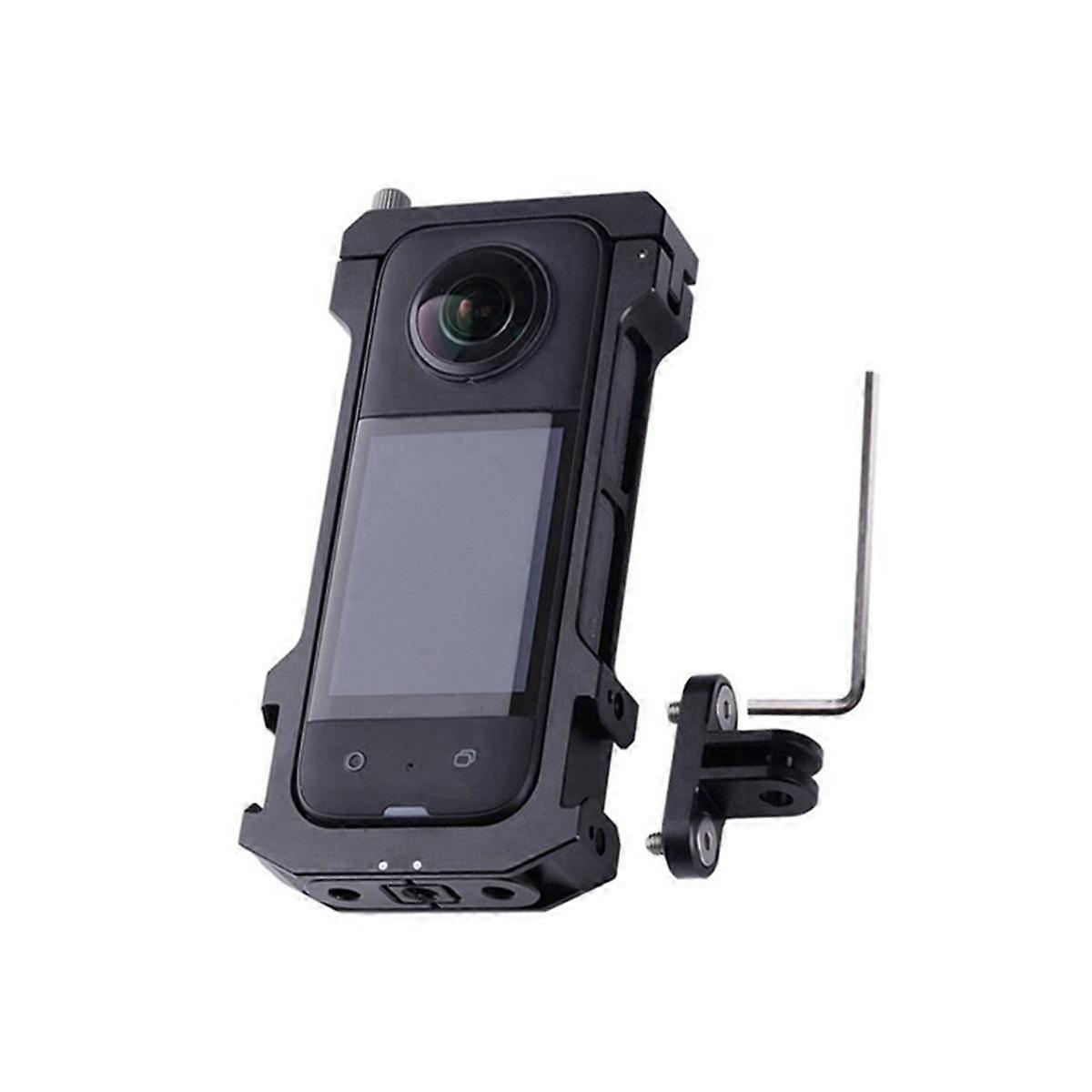 For Insta 360 X3 Metal Protective Cage Panoramic Action Camera Case with Cold Shoe Mount for Insta