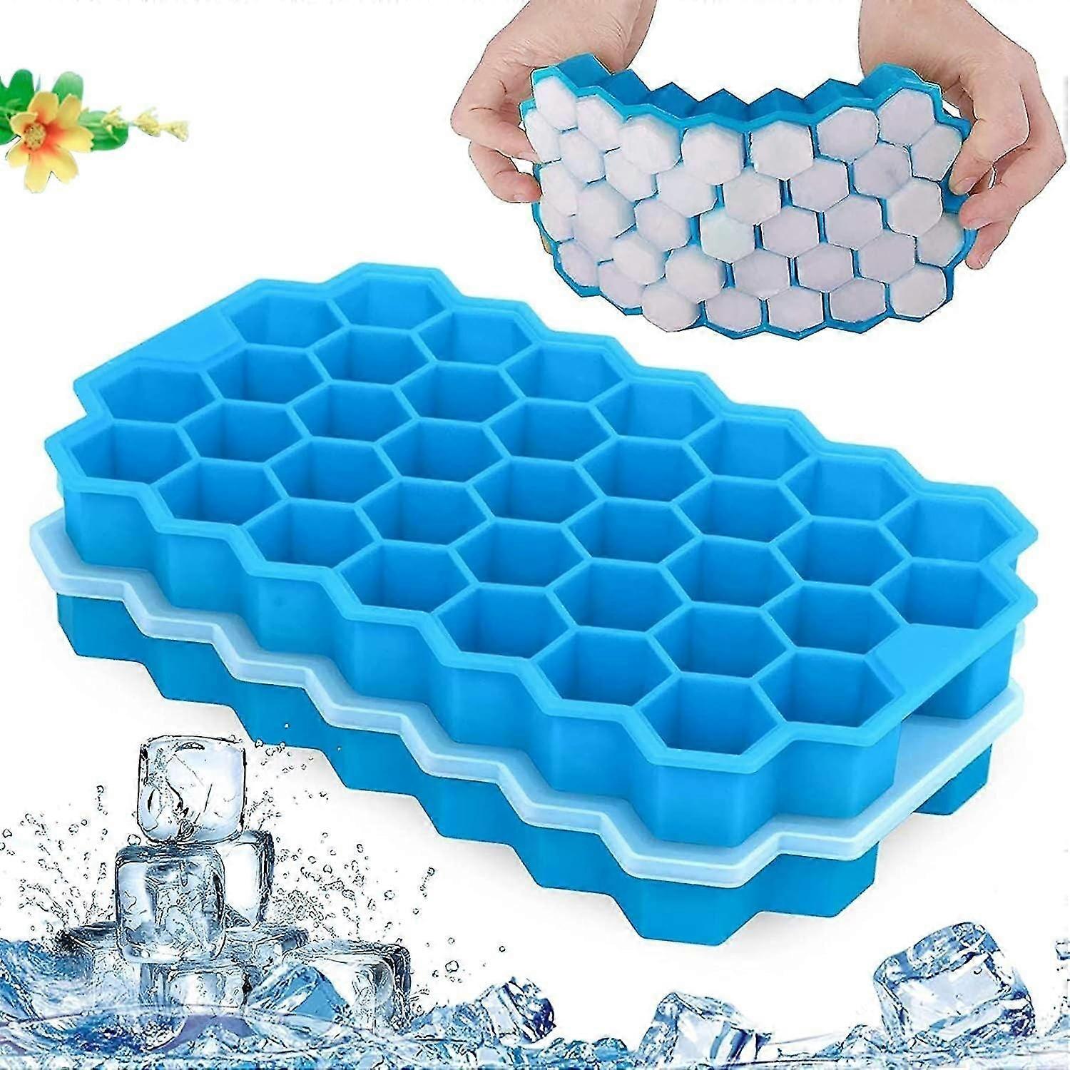 37 Compartment Honeycomb Ice Mold with Lid，2PCS