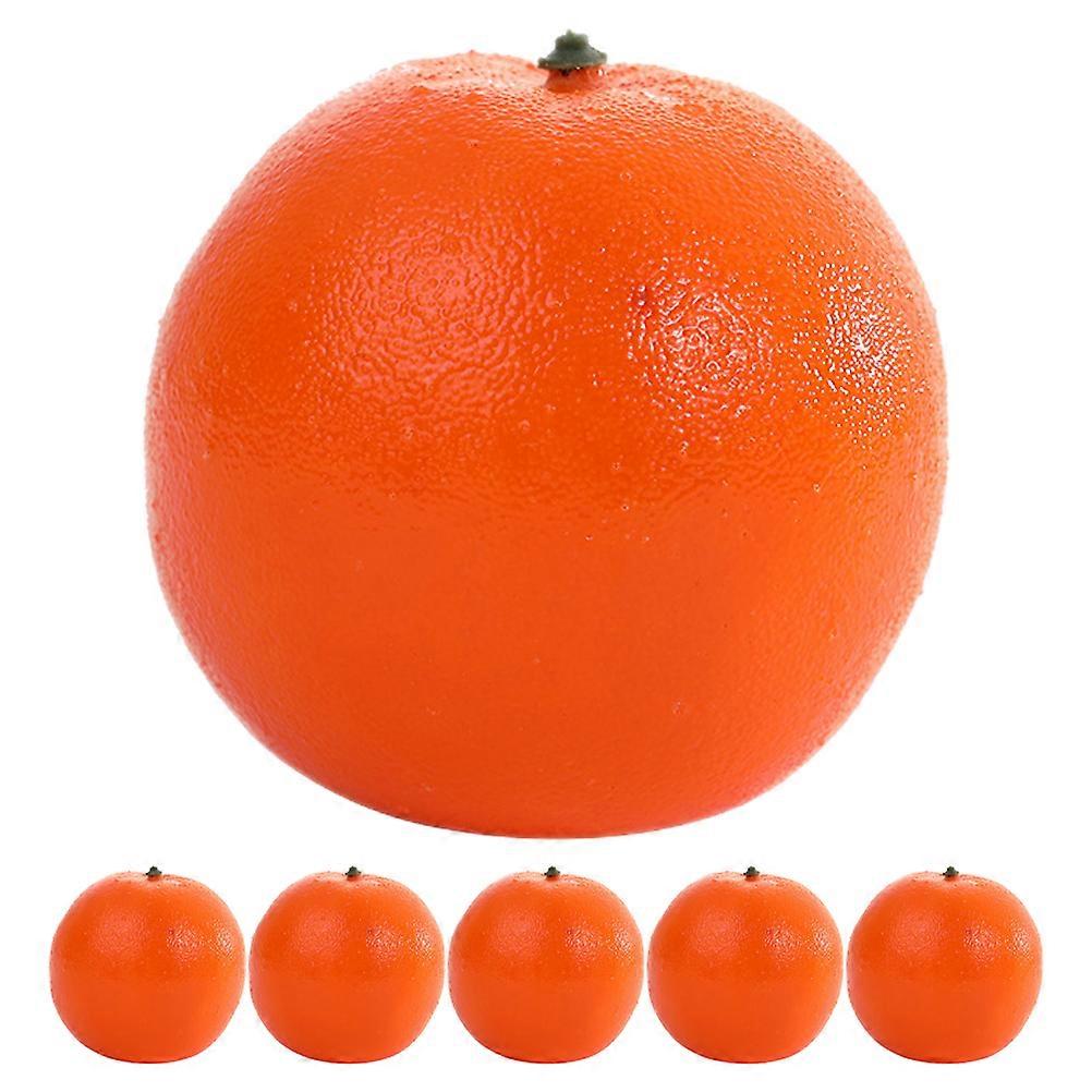 6pcs Fake Oranges Photography Props Artificial Oranges Lifelike Fruit Decorations Artificial Fruits