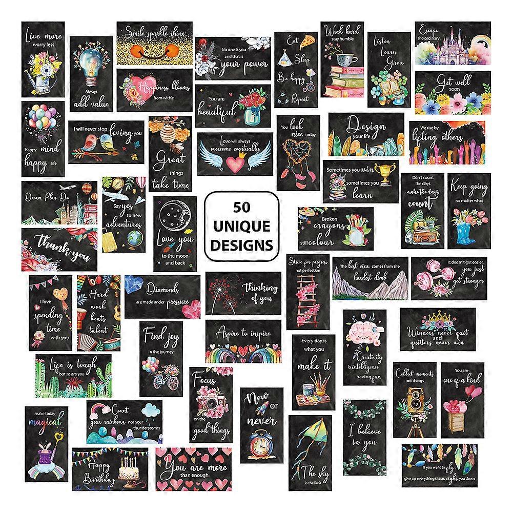 50pcs Motivational Inspirational Thinking Cards Unique Reusable Motivational Kindness Mini Notes for Kindness