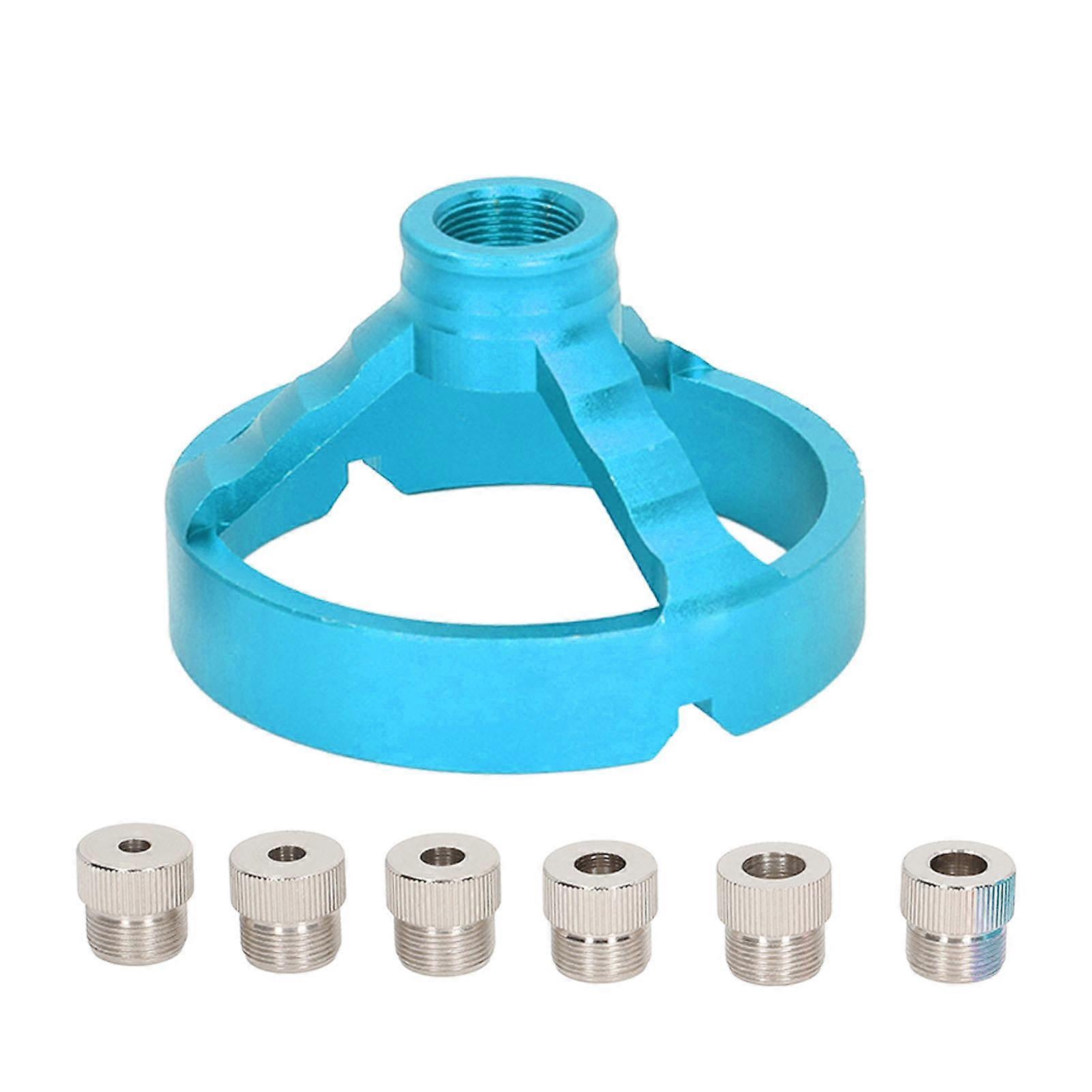 3 in 1 Vertical Hole Punch Locator with 6 Drill Bushings Woodworking Drill Bit Guide Jig Fixture Blue