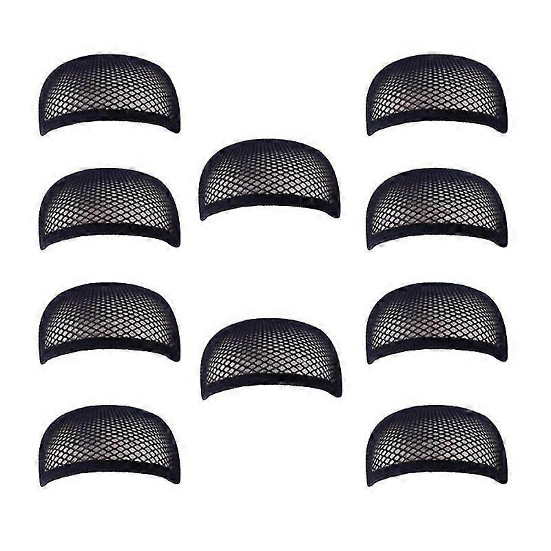 10pcs high temperature fiber wig net elastic mesh wig hairdressing accessories (black)