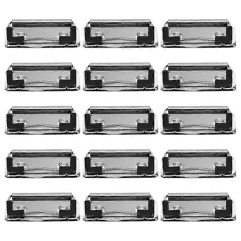 15pcs Clipboard Clips Mountable Metal Clip Spring-Loaded File Folder For School