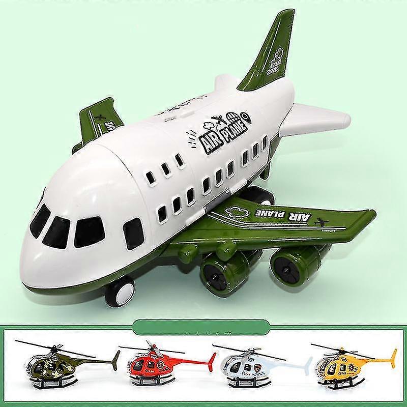 4 adet Alaşımlı Helikopter ile Büyük Çocuk Uçak Oyuncak Modeli Yeşil