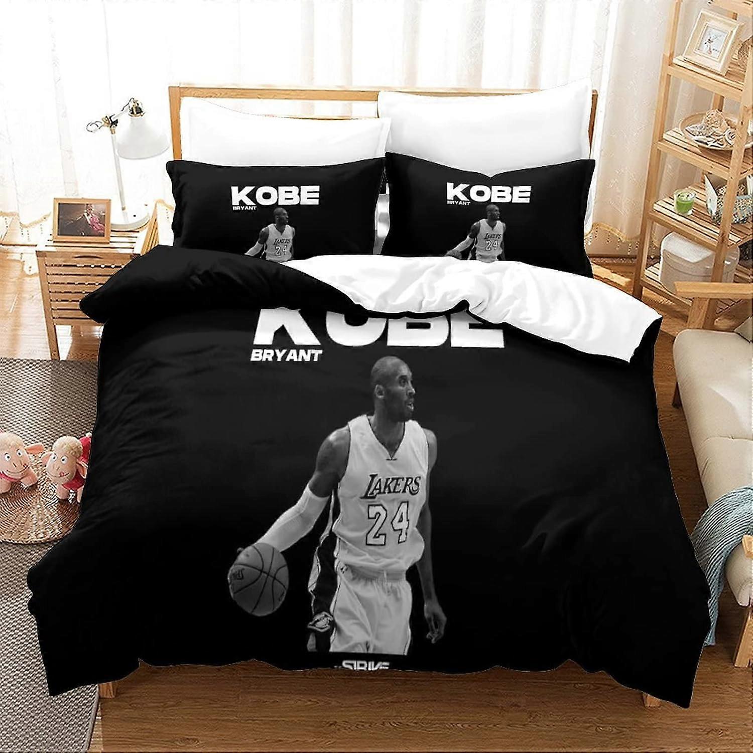 Kobe Bryant Microfibre Bedding Set NBA Basketball Print, with Duvet Cover and Pillowcases, Suitable for Boys