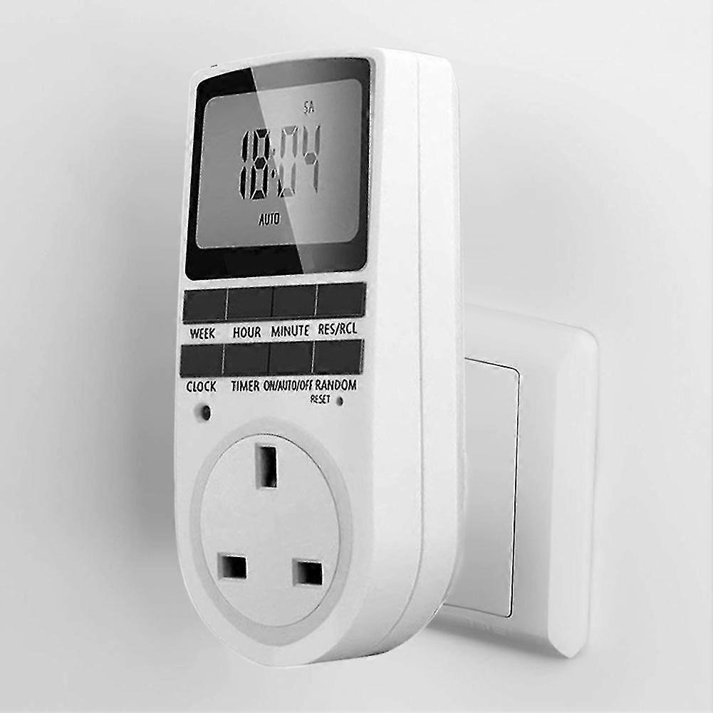 230V LCD Display Digital Timer Switch Electrical Outlet Countdown UK Plug Socket KAESI